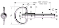 Positive Locking Pin Ring Handle Line Drawing